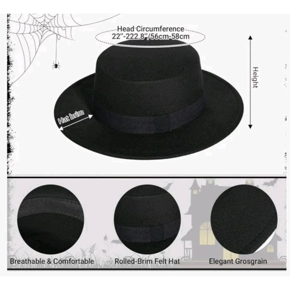 Black Fedora Hat Red Heart Sunglasses‎ Friendship Bracelets Adult Teen Costume